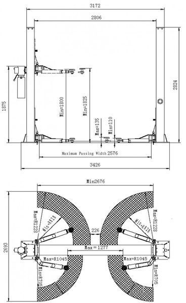 Підйомник 2-х стійковий FENIX PL-4.0-2B 380V PL-4.0-2B 380V фото
